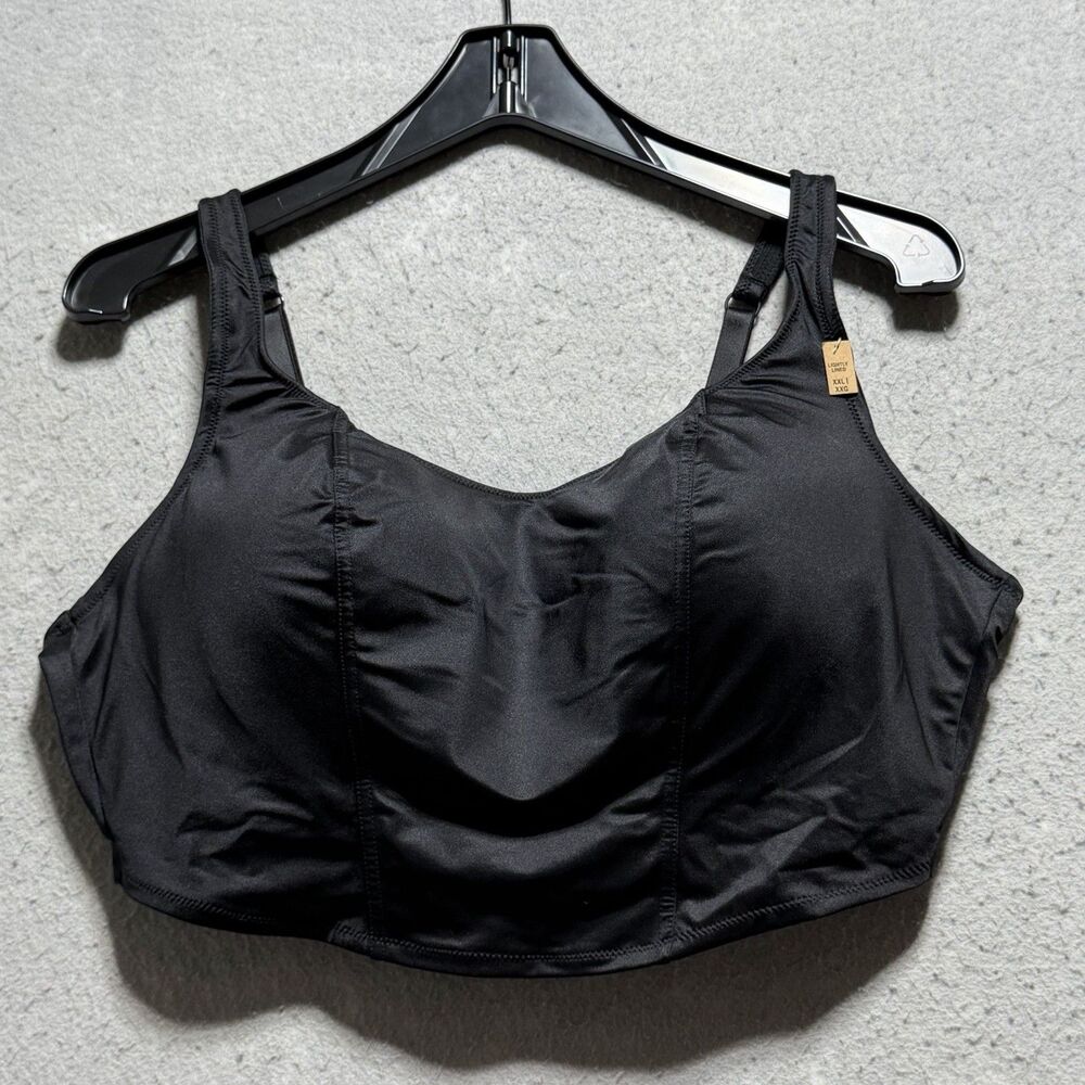 Victoria's Secret Wireless Lightly Lined Bra Women’s Size 2XL Black Satin NWT